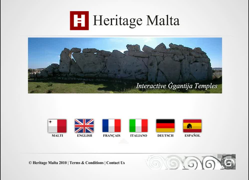 Still from the original Ġgantija Archaeological Park touchscreen animation developed around sixteen years ago